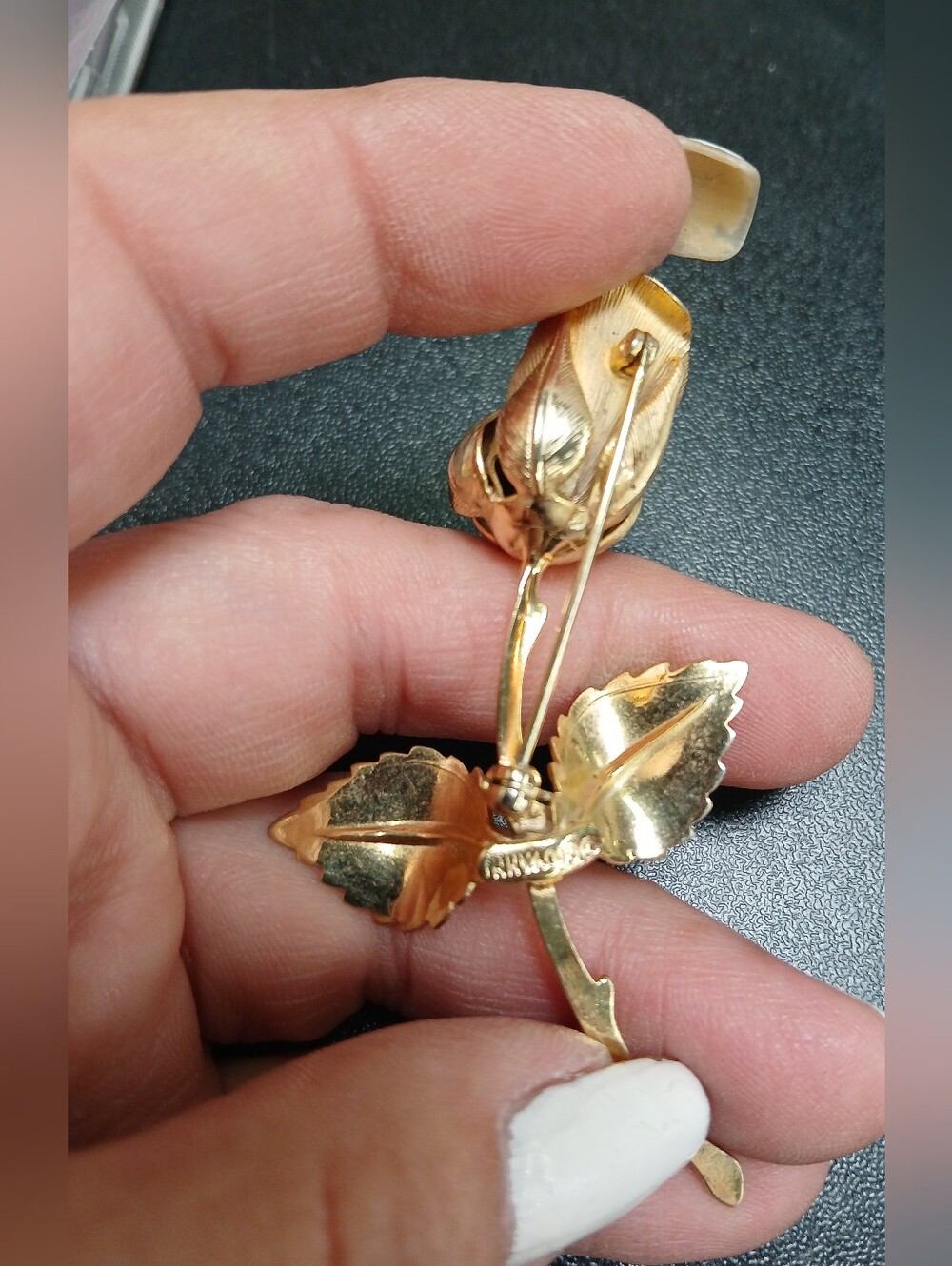 Gold-Tone Rose Brooch Pin Giavanni